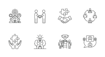 Fototapeta premium Diverse icons representing various aspects of community and social services
