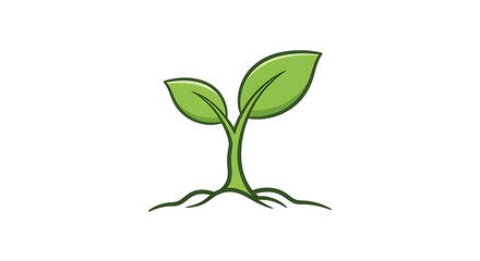 Obraz premium Green sprout with leaves growing from soil