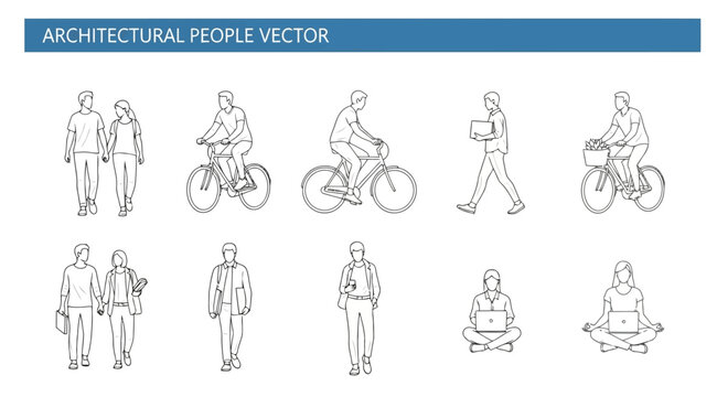 Architectural people vector illustrations