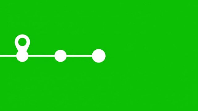 Navigation progress bar with three steps in minimalist design with white color on green background for user interface