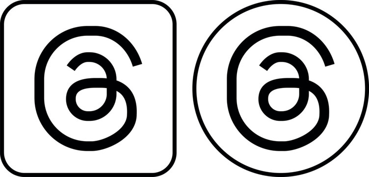 Flat threads app logo icon vector