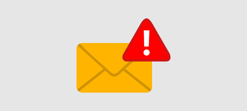 Email Warning Notification Icon &ndash; Mail Alert Message Symbol Illustration.