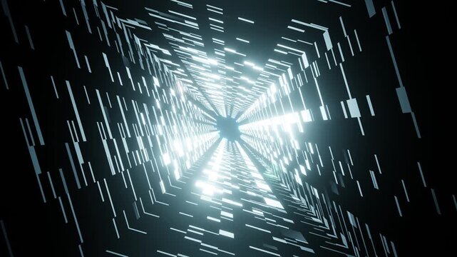 Big data flow visualization with blockchain technology for data science presentations, fintech videos, and tech company content. High-speed internet concept. 4K loop.