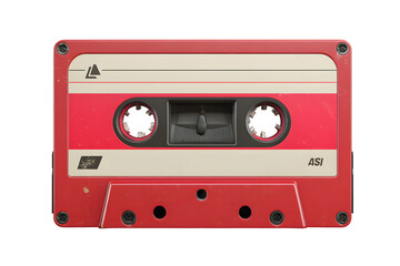 Naklejka premium Vintage audio cassette tape isolated on transparent background