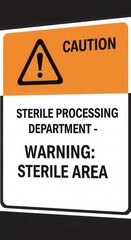 Safety Warning Sign Illustrating Sterile Processing Department Caution and Alert Message