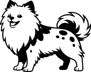 cute poneranian dog puppy black silhouette