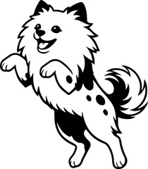 cute poneranian dog puppy black silhouette