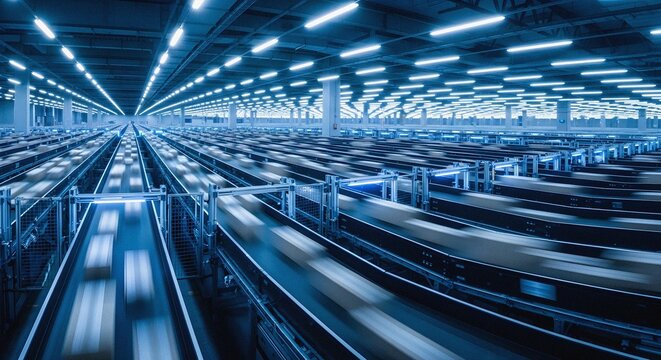 Crossbelt sorter parallel rows highspeed automation logistics shipping warehouse technology