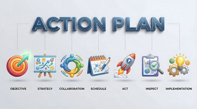 Action plan business strategy icons
