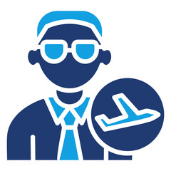 Travel Agent Blue Color Icon