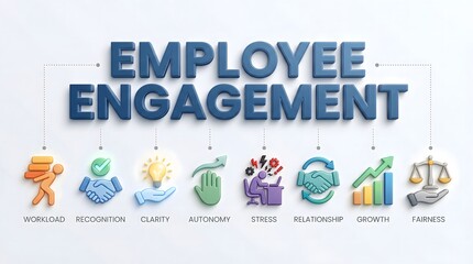 Employee engagement infographic with icons