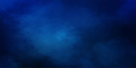 A dark blue grunge background features a textured design of smoke and stormy clouds swirling through a deep night sky with an artistic paper pattern © MdShakibAhamed