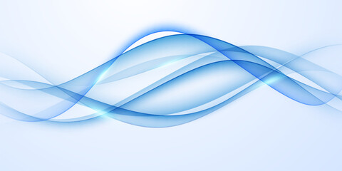 Blue waves abstract background, modern design, vector illustration