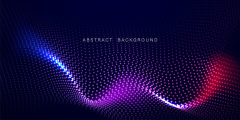 Obraz premium Abstract technology particle wave background. Modern design vector illustration.