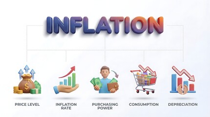 inflation concept with icons and text