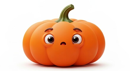 Obraz premium Adorable Whimsical Pumpkin Mascot A Playful, Rounded Icon with Gradient Shading for Autumn Designs