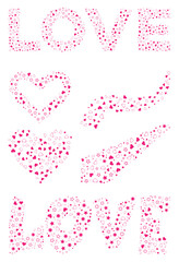 Obraz premium Pink Heart Pattern Texture Love Romance Valentine Wedding Print Vector Illustration for Greeting Card Branding pink heart pattern texture love romance valentine wedding print
