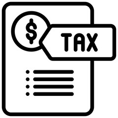 paper report document tax cost payment simple line icon