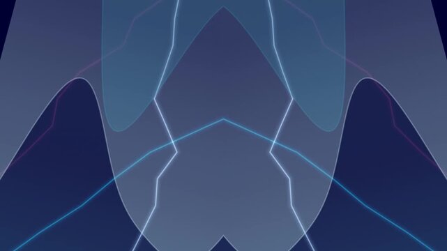 Abstract Blue Shapes with Electric Lines.