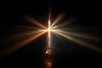 Cross with radiant beams of light illuminating a radiant glow.