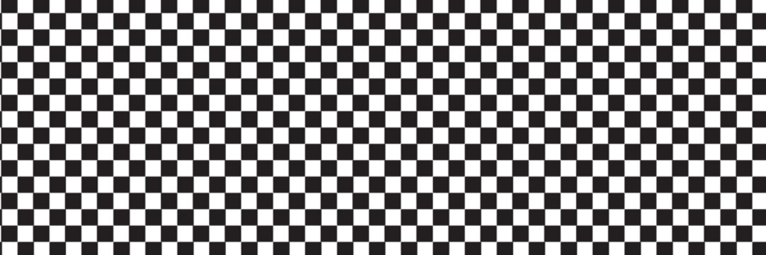 Black and white chess pattern. Checkerboard seamless vector illustration. Abstract checkered checkerboard for game. Grid geometric square shape. Race flag.