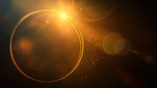 Dark backdrop with radiant orange flare and gold light overlay in moody cinematic style