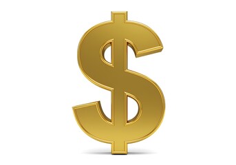 Obraz premium Golden dollar sign symbol isolated on clear background for financial graphics