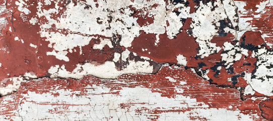Fototapeta premium red paint on the wall, grunge, texture