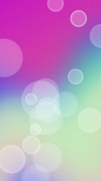 9x16 Portrait Motion Vibrant Colorful Gradient With Floating Bokeh Bubbles Abstract Background Loop Vertical Video TikTok Aesthetic