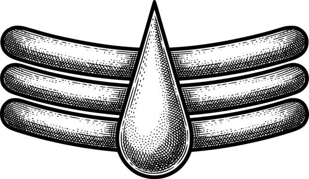 Sacred Shiva Tripundra Tilaka with drop bindu. Detailed vintage line art vector for Hindu branding, yoga studio logos, meditation app icons, spiritual tattoos, and Mahashivratri festival graphics