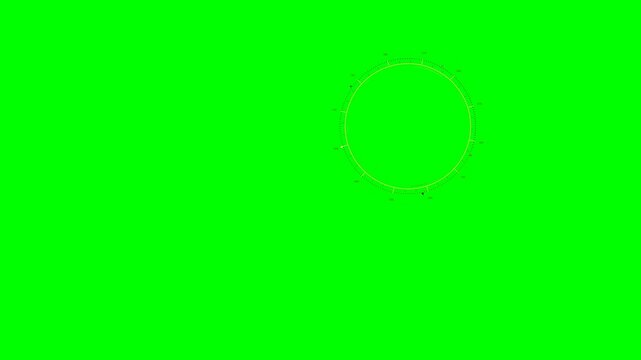 Animation shows a user interface design for web developers in a futuristic space environment. Bright elements move around a central circular display.