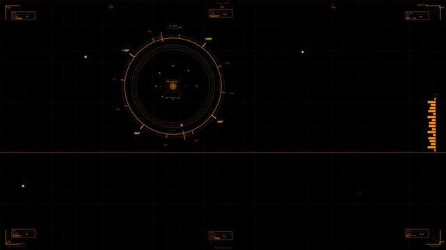 A futuristic hud design that web designers use in sci fi themes. It includes visual elements useful for creating digital interfaces in various projects.