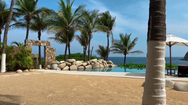 Holiday tropical destination pool resort luxury travel villa resort Punta Mita Mexico