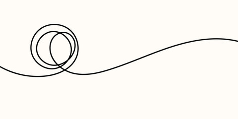 Line cable drawing and squiggle curve long with abstract tangle thin Wavy curvy thread and line pattern vector with loop squiggly cable Wire line doodle and rope squiggle divider with element © alia.kurianova