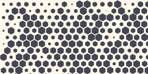 Hexagon Shapes Vector Abstract Geometric Technology Retrowave Sci-Fi Texture Isolated on Light Background. Halftone Hex Retro Simple Pattern. Eps10