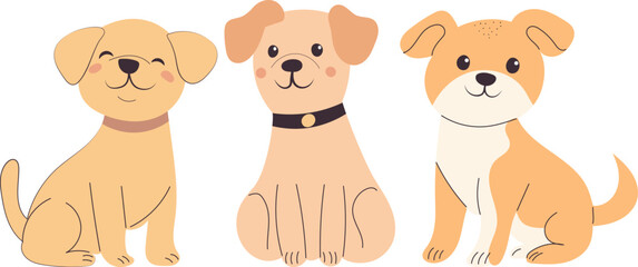 puppies, dogs sitting, vector © zolotons
