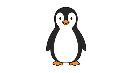 Obraz premium Cute Cartoon Penguin Illustration Adorable Antarctic Bird for Fun Designs