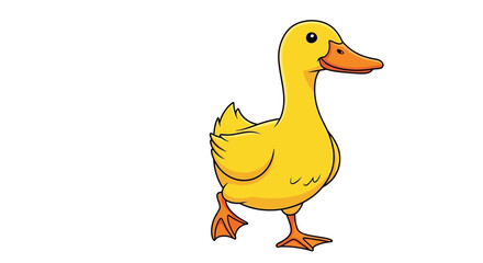 Cute Yellow Duckling Walking Cartoon Illustration © Syam Artwork
