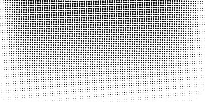 Dot grid pattern vector illustration. Simple black white point background with small and large polka dots. Abstract futuristic dotted mesh with gradient effect. Geometric minimal digital design.