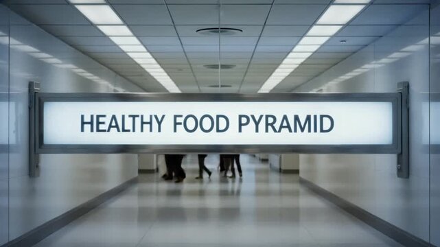 "Healthy food pyramid" sign.
