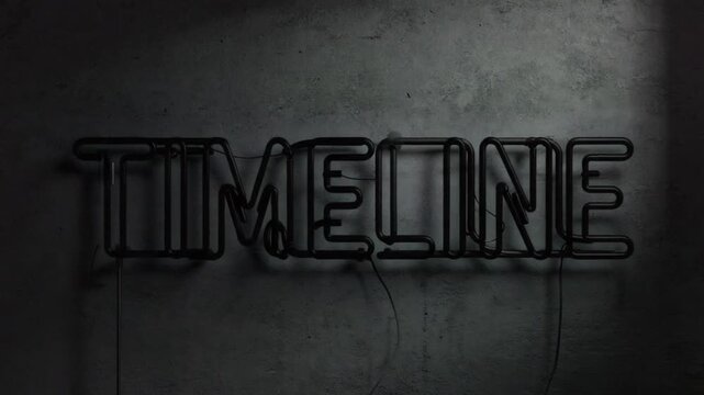 Neon sign for "timeline".