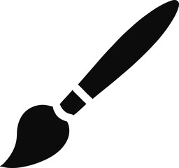 Fototapeta premium Paint Brush Silhouette Icon – Art Tool Solid Black Vector Illustration