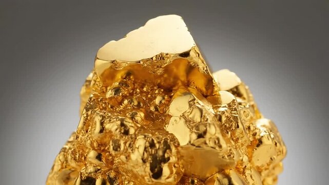 Luxurious gold nugget with natural texture and shine