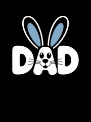 Obraz premium A playful design featuring the word 'DAD' with bunny ears and a face integrated into the letters.