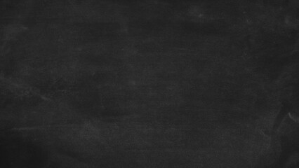 Fototapeta premium Realistic black chalkboard texture with soft chalk dust and smudges, perfect for backgrounds, mockups, posters, menus and educational designs.