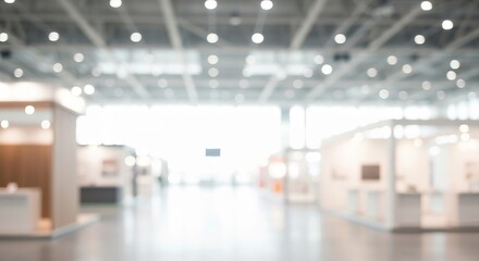 Fototapeta premium Bright and Spacious Exhibition Hall with Natural Daylight Showcasing Modern Architectural Design
