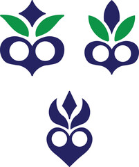 Abstract Symmetrical Floral Logo Elements Collection