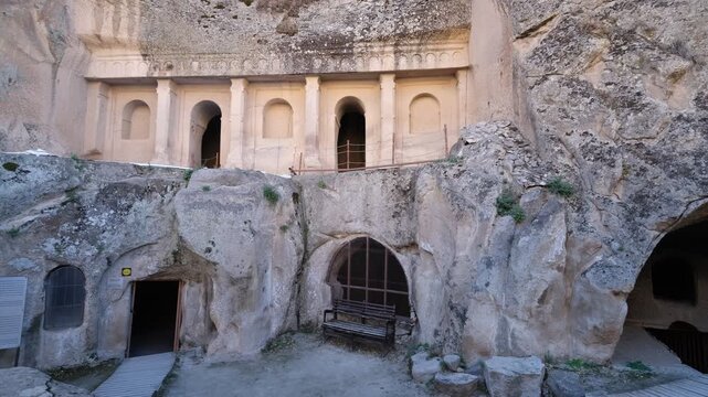 Hyacinth Church. Ihlara Valley. G&uuml;zelyurt, Aksaray city, T&uuml;rkiye. 4k video