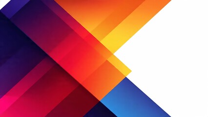 Obraz premium Dynamic abstract background featuring bold overlapping diagonal layers in purple, red, orange, and blue hues.