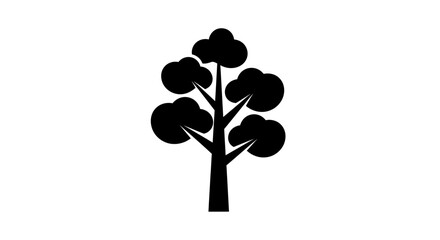Simple Black Silhouette of a Tree.